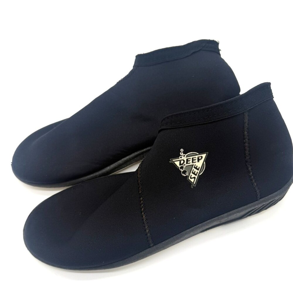 Deep See Neoprene Scuba Dive Boots Water Shoes Low Top Slip On Black Size 9